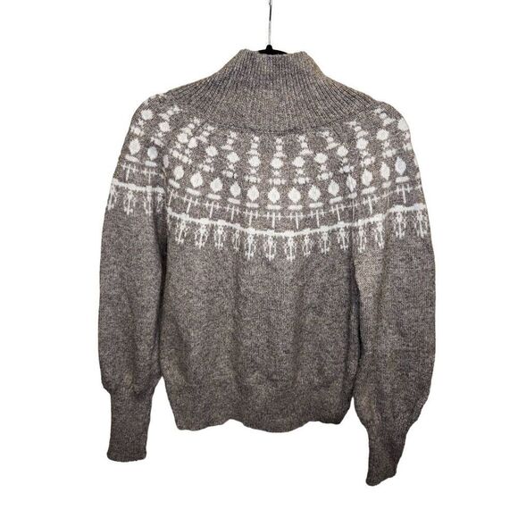 Free Assembly Gray and White Sweater with Mock Neck Womens Medium - Picture 2 of 6